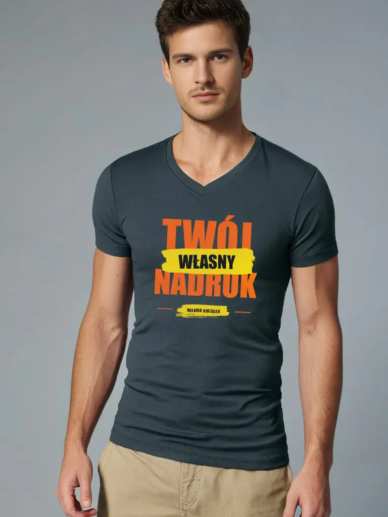 Męska koszulka z nadrukiem Malfini V-neck