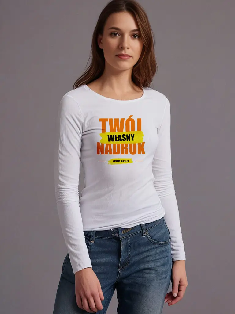 Damska koszulka z nadrukiem Malfini Fit LS