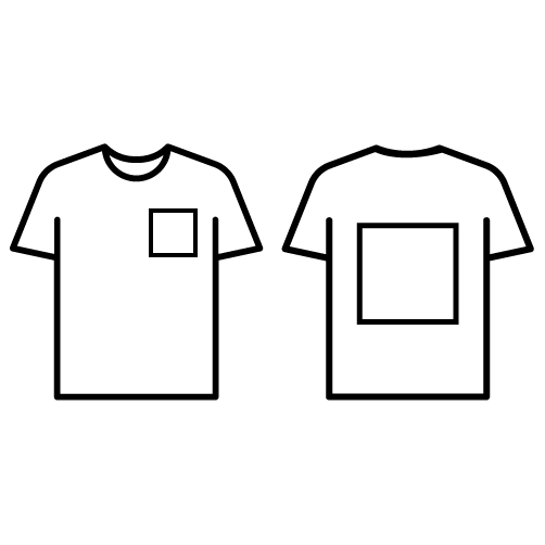 Nadruk na sercu + duży na plecach