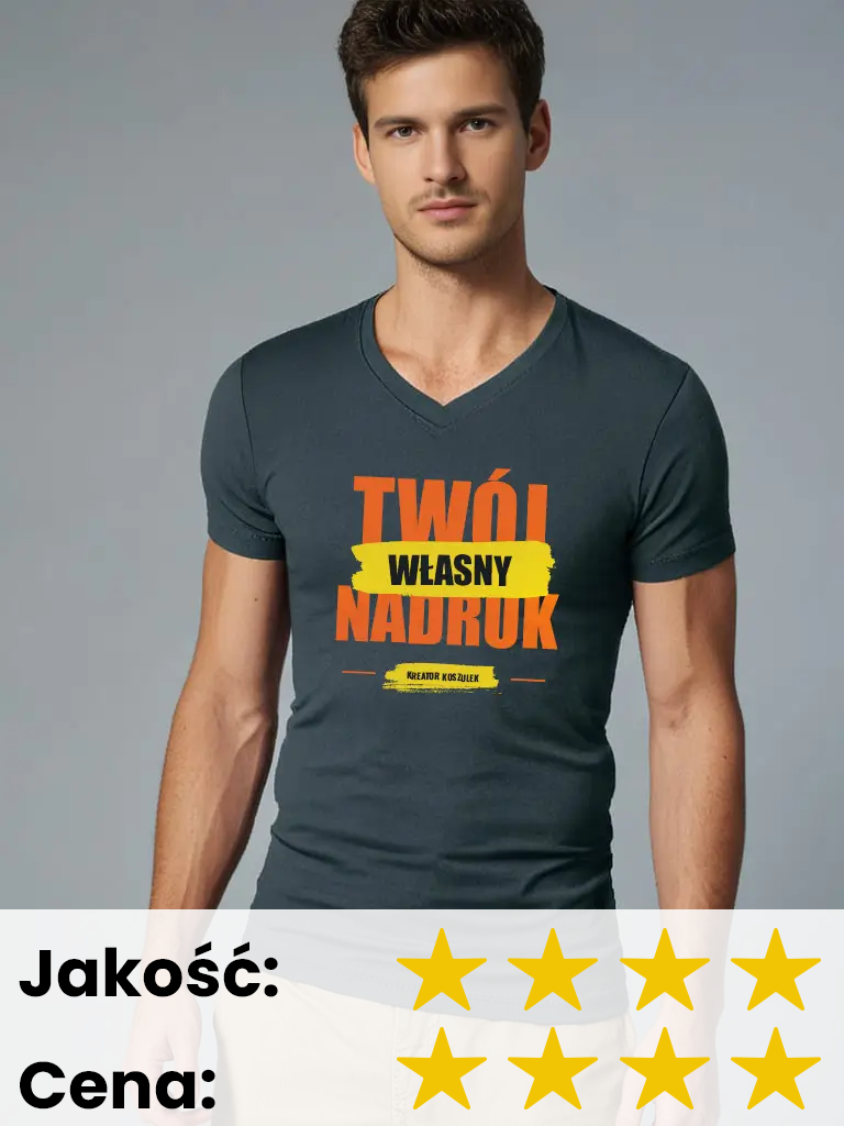 Męska koszulka z nadrukiem Malfini V-neck