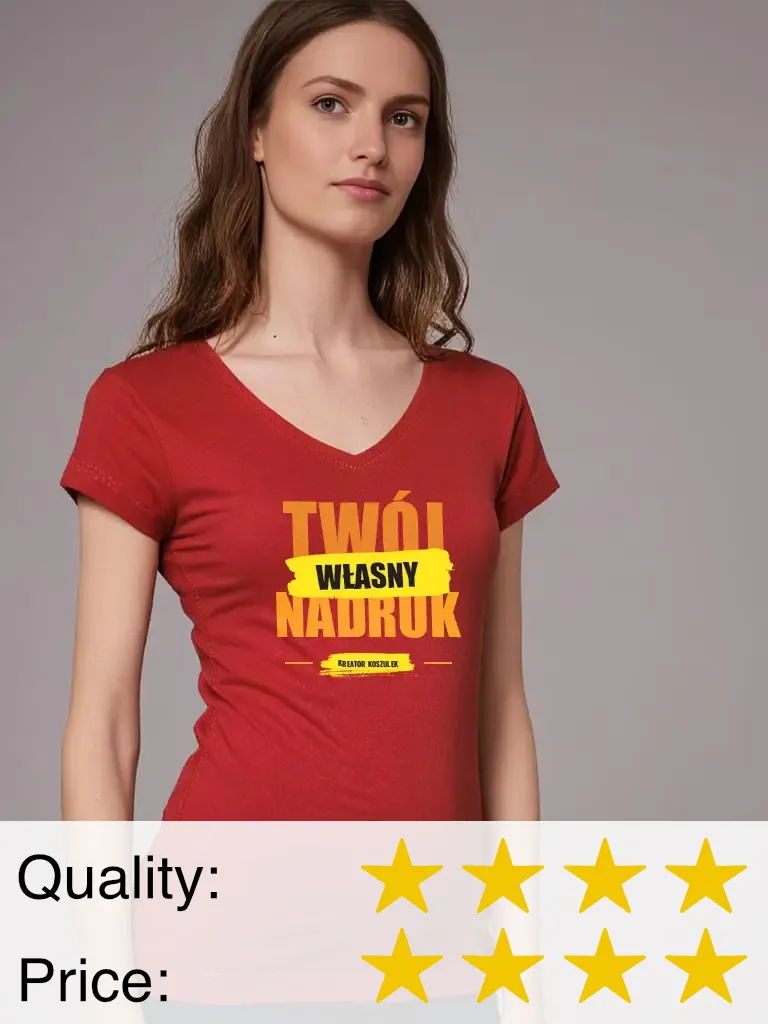 Women's Malfini V-neck T-shirt with print